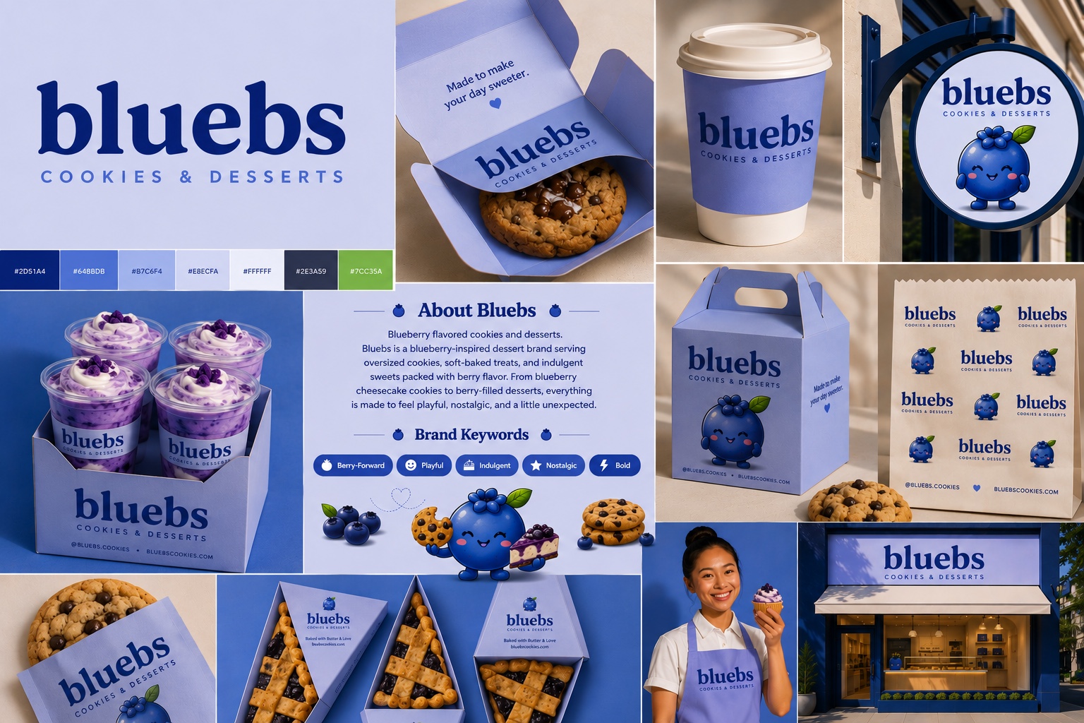 Bluebs — brand identity and logo concept